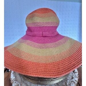 Wide-Brimmed Vacation Sun Hat Protection Packable Floppy Braided Beach Carribean